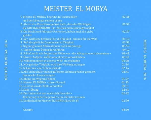 CD1 Meister EL MORYA – Bild 2