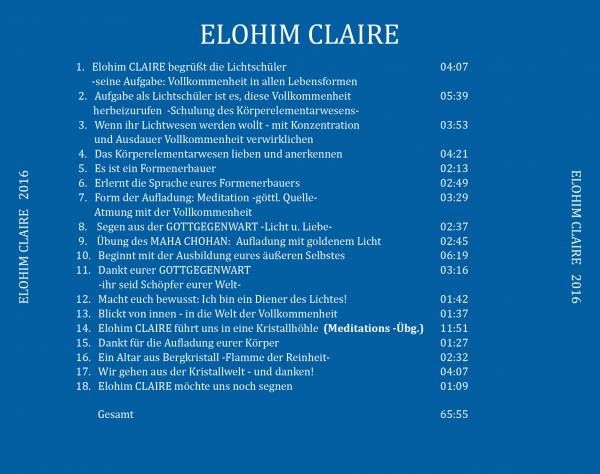 CD Elohim CLAIRE – Bild 2